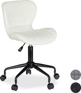 Relaxdays bureaustoel - directiestoel - computerstoel - hoogte verstelbaar - burostoel - wit