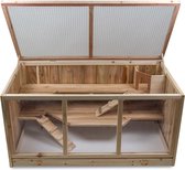 Grote Houten Hamsterkooi - Rechthoekige Hamster / Muizenkooi - 95 x 51 x 50 cm