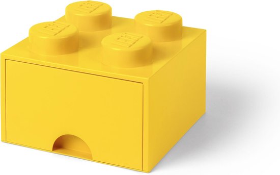 Lego - Opbergbox met Lade Brick 4 - Polypropyleen - Geel