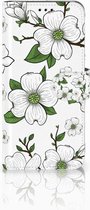 Geschikt voor Samsung Galaxy J6 2018 Bookcase Hoesje Design Dogwood Flowers