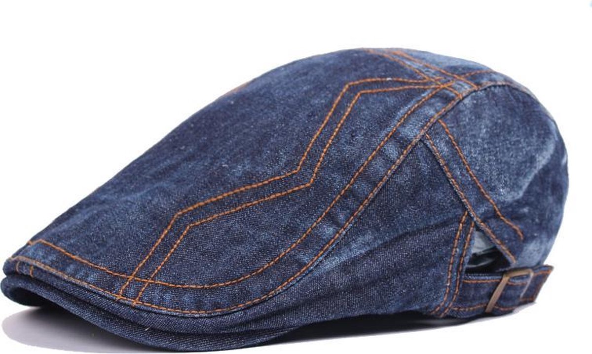 Winkrs - Denim Flatcap - Petje – Blauw – Verstelbare Pasvorm – Stevige Spijkerstof Pet, klak pet, golfpet – Stijlvolle Outdoor & Casual Cap