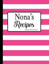 Nona's Recipes Pink Stripe Blank Cookbook