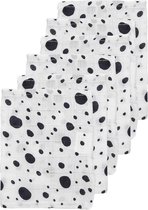 Meyco 6-pack washandjes - Dots zwart