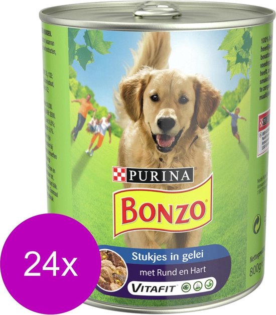 Bonzo Blik Voordeelvriend Rund&Hart - Hondenvoer - 24 x 800 g
