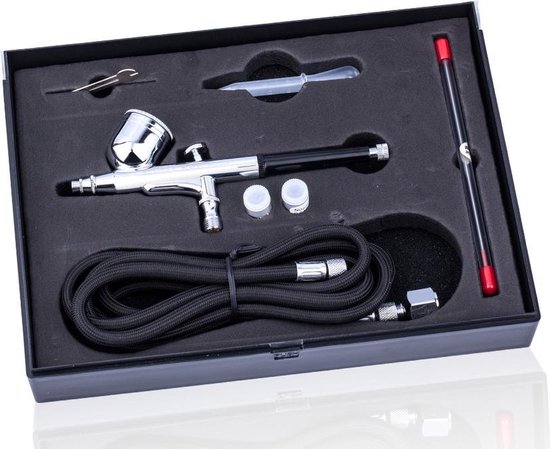 Fengda FE-130K Airbrush Pistool Set – Double Action – 3x Nozzle set - Fengda