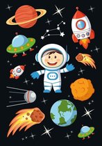 30x Astronaut/ruimte stickers - kinderstickers - stickervellen - knutselspullen