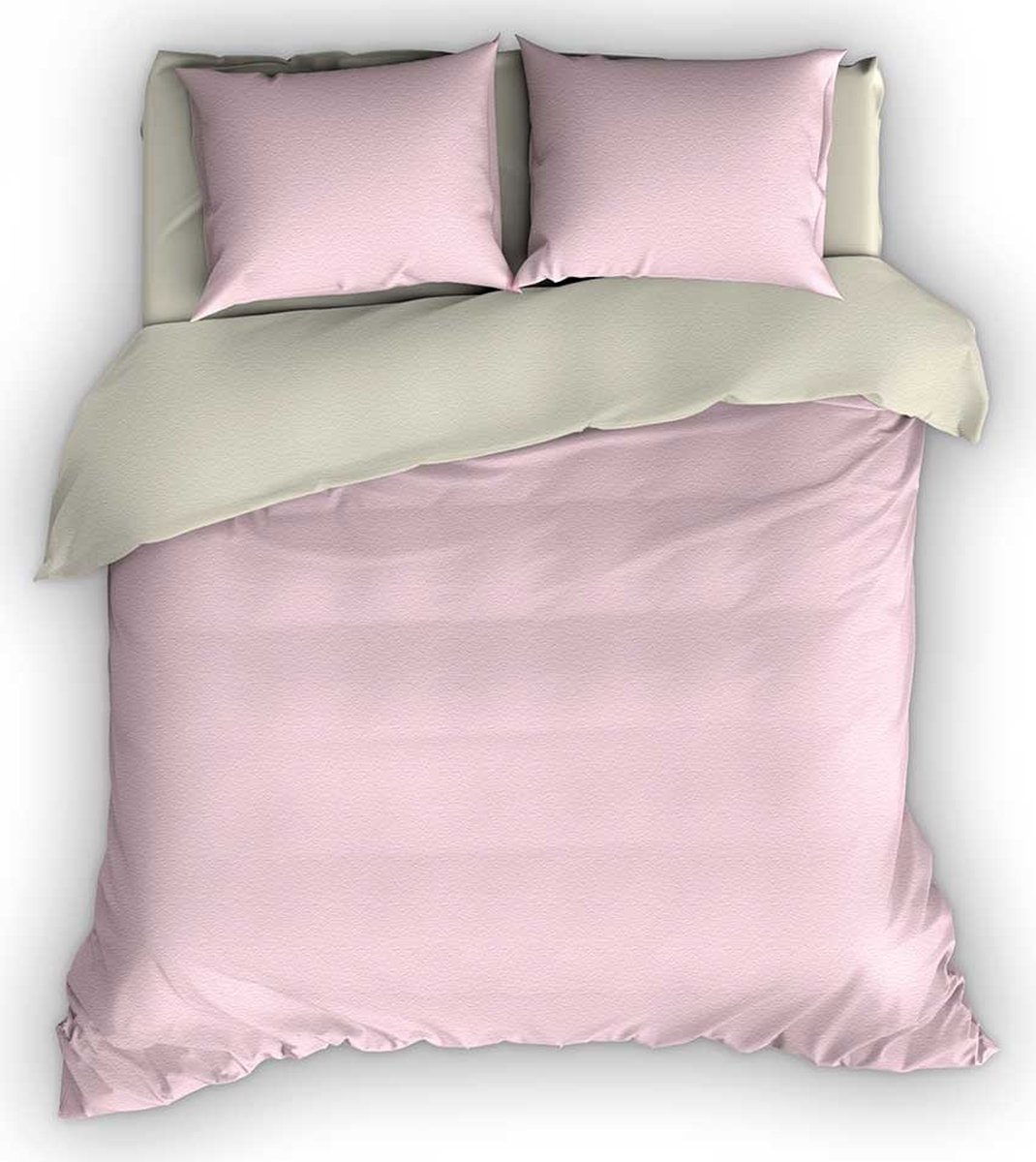 Romanette Comtesse - Flanel - Dekbedovertrek - Lits-jumeaux - 270x200/220 cm + 2 kussenslopen 60x70 cm - Roze/ivoor