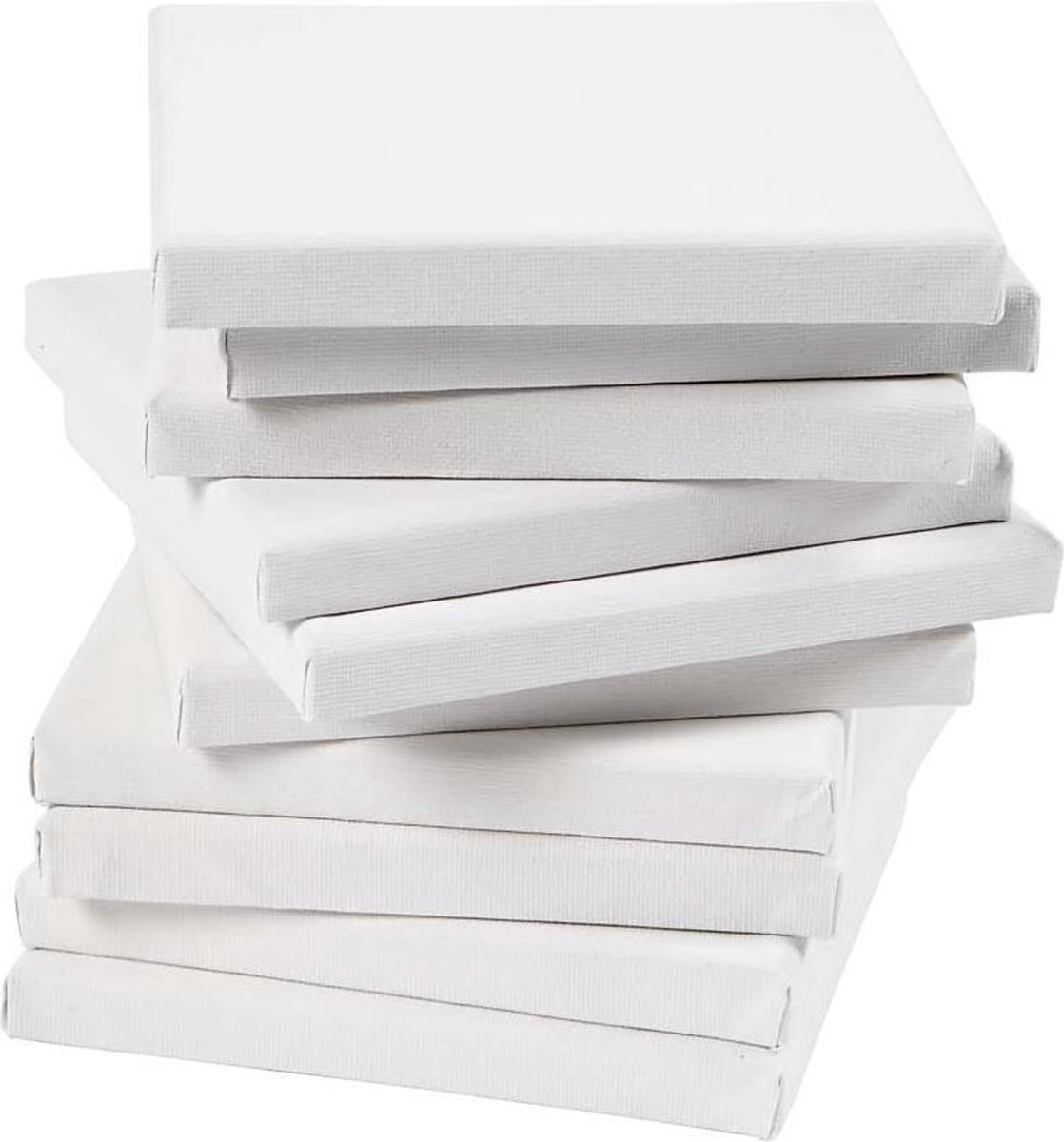 Gespannen canvas, afm 15x15 cm, diepte 1,6 cm, 80 stuks, wit