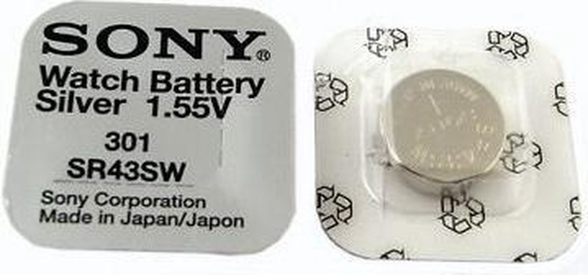 Sony 301, SR43SW, 386, SR43, V386, SR1142SW knoopcel horlogebatterij