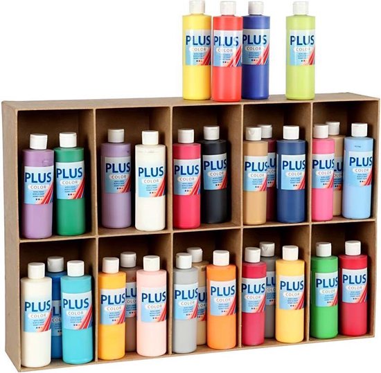 Plus Color Acrylverf - Verf - Set van 30x250 ml - Diverse Kleuren | bol.com