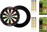 XQ Max - Razor1 Bristle - dartbord - inclusief - dartbord surround ring - Zwart - inclusief 2 sets 100% Brass Michael van Gerwen - 20 gram - dartpijlen