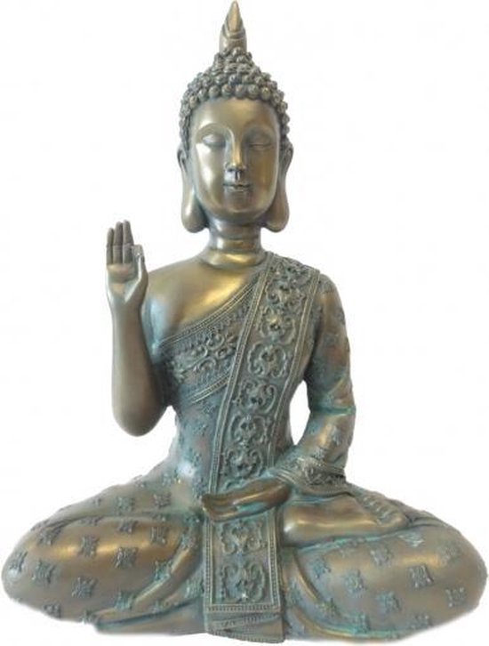 Thaise mediterende Boeddha beeldje brons 28 cm | bol.com