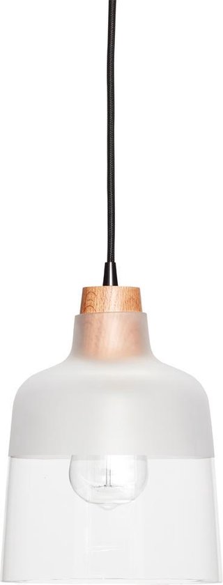 Hanglamp glas en hout Hubsch II | bol.com