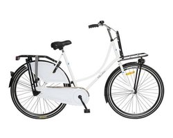 Wheelerz Omafiets 28 Wit/Zwart Special met REK en KRAT