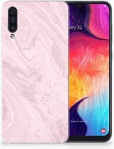 Back Case Geschikt voor Samsung Galaxy A50 Hoesje TPU Marble Pink - Cadeau voor je vrienden