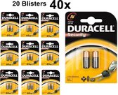 40 Stuks (20 Blisters a 2st) - Duracell LR1 / N / E90 / 910A 1,5 V Alkaline batterij (Duo Pack)