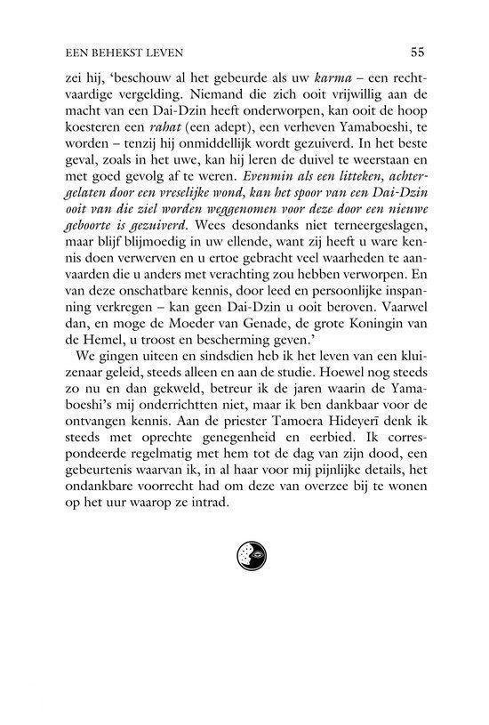 Bladzijde 55 van 'Een behekst leven' met tekst over karma.