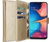 Hoesje geschikt voor Samsung Galaxy A20e - Book Case Leer Pasjeshouder Goud