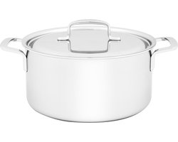 Demeyere 5-Plus RVS Kookpan Met Deksel 24cm - Roestvrij stalen Kookpot 5,2 L - Geschikt Voor Alle Warmtebronnen Inclusief Inductie - Duurzaam - Volledig PFAS- - PFOA- en PTFE-vrij