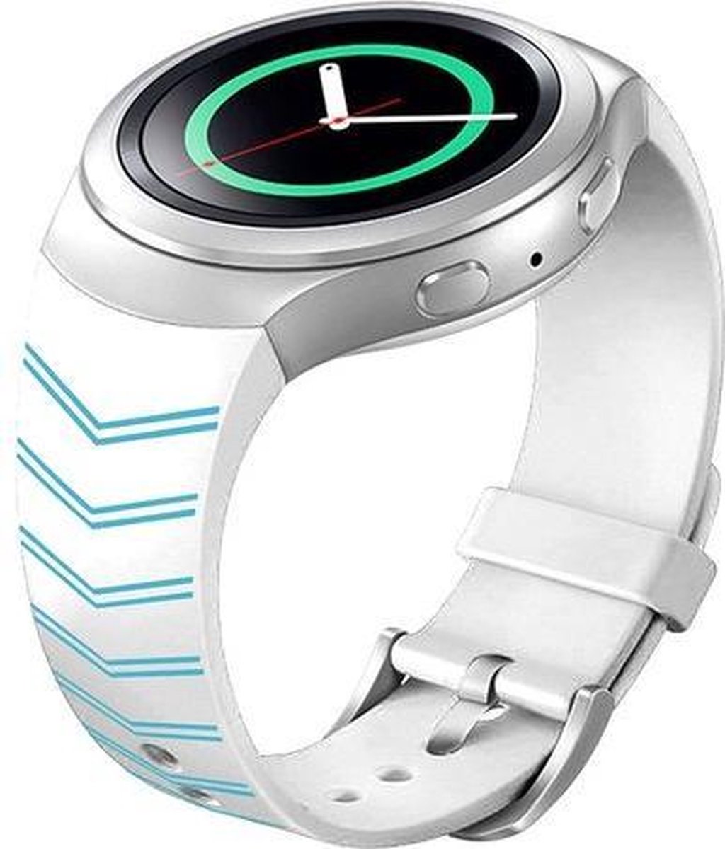 HIPFIT Siliconen bandje - Samsung Gear S2 - Wit/Blauw