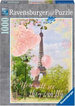 Ravensburger puzzel Ballonnen bij de Eiffeltoren - Legpuzzel - 1000 stukjes