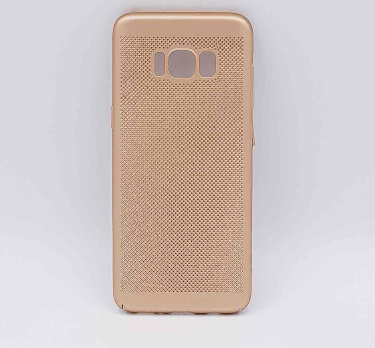 Geschikt voor Samsung Galaxy S8 – hoes, cover – TPU – metaal gaas look – goud
