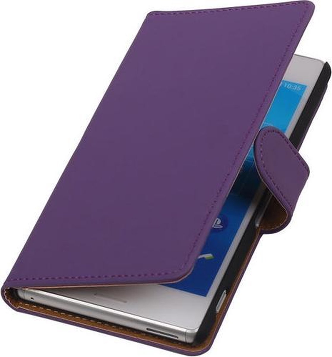 Sony Xperia M4 Aqua Effen Booktype Wallet Hoesje Paars