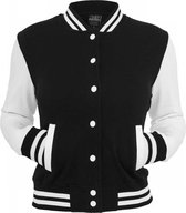 Urban Classics College jacket -S- 2-Tone Sweat Zwart/Wit