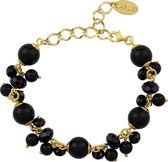 ARLIZI 1363 Armband Swarovski Kristal Parel Zwart - 925 Zilver Verguld - 18 cm