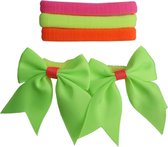 Jessidress Setje van Neon Haar elastieken met strikjes - Groen