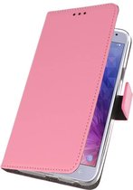 Wallet Cases Hoesje voor Galaxy J4 2018 Roze