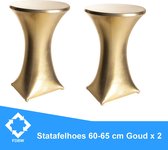 Statafelrok Luxe x 2 Stuks GOUD - Statafel Tafelrok - Statafelhoes - Stretch – ∅60-65 x 110 cm – geschikt voor Horeca Evenementen | Sta Tafel Hoes | Statafel | Staantafelhoes | Cocktailparty 