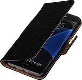 Mobieletelefoonhoesje.nl - Samsung Galaxy S7 Edge Hoesje Slang Bookstyle Zwart