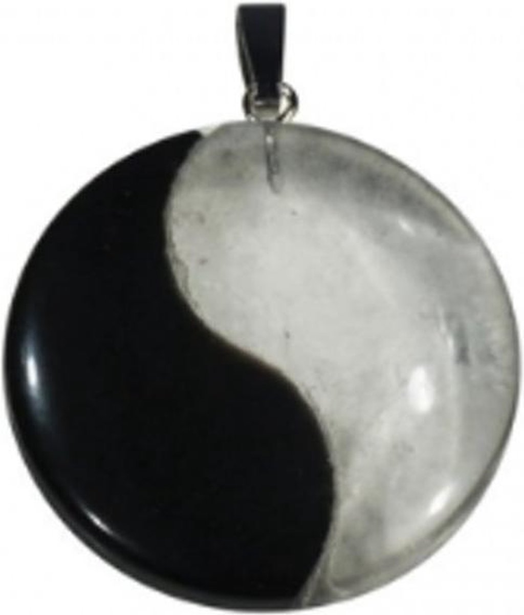 Hanger Yin Yang Obsidiaan-Bergkristal