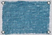 Tuinposter –Blauwe Muur– 120x80 Foto op Tuinposter (wanddecoratie voor buiten en binnen)