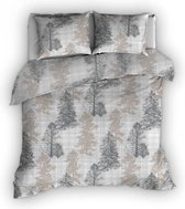 Romanette Lapponia Dekbedovertrek - Flanel - Eenpersoons - 140x200/220 cm - Beige/Grijs