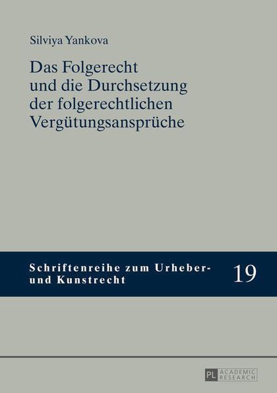 Schriftenreihe zum Urheber- und Kunstrecht 19 - Das Folgerec ... - cover