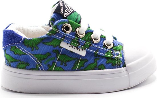 Shoesme blaauw lage sneaker met dinoprint - maat 27 | bol.com