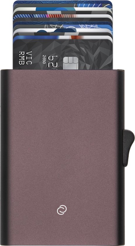 C-secure XL pasjeshouder - 8 tot 12 pasjes - aluminium creditcardhouder antiskim - voor mannen en vrouwen - RFID (bruin)