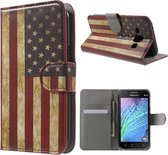 Samsung Galaxy J1 USA vlag agenda wallet hoesje