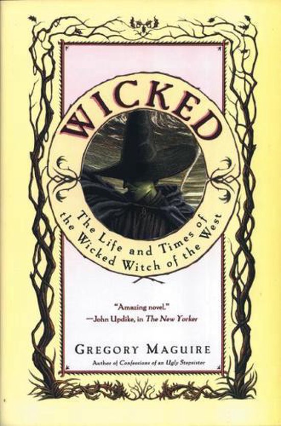 Boekomslag van 'Wicked: The Life and Times of the Wicked Witch of West' met een heks met puntige hoed.