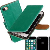 MP Case groen vintage look hoesje voor Apple iPhone 7 / 8 book case