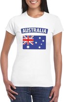 T-shirt met Australische vlag wit dames XS