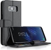 Samsung Galaxy S8 Plus / S8+ - Lederen Portemonnee Hoesje Zwart - Leren Wallet Case TPU - Book Case - Flip Cover - Klap - 360 beschermend Telefoonhoesje