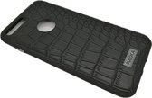Puloka Classic Leather Series - Hard Back Cover voor Apple iPhone 6/6S - Croco Zwart