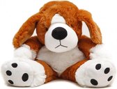 Warmteknuffel lavendel-tarwe Hond bruin/wit