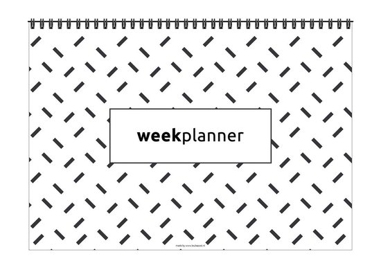 Weekplanner - De planner voor de hele week! - Minimalistisch - Zwart/Wit - Leuke Post