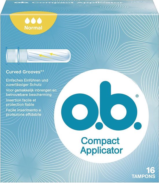 o.b.® Compact Applicator Normal Tampons 16 stuks bol