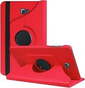 H.K. Draaibaar/Boekhoesje hoesje rood geschikt voor Samsung Galaxy tab A 2016 10.1 inch T580 + Glasfolie