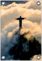 Tuinposter – Jezus Standbeeld in Rio de Janeiro– 40x60cm Foto op Tuinposter (wanddecoratie voor buiten en binnen)